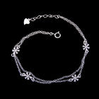 Women Plain Silver Bracelet Christmas Snowflake 925 Silver Bracelet Jewelry