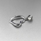 Wedding Sterling Silver Heart Pendant / Solid Silver Pendant Without Stone