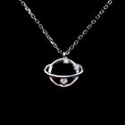 Personalized Cubic Zirconia Necklace , 925 Sterling Silver Mens Necklace